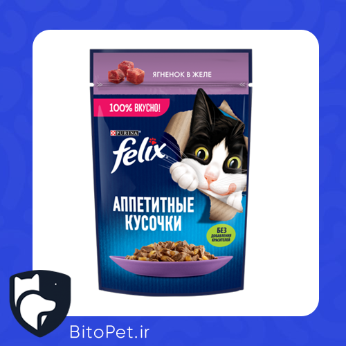 پوچ گربه فلیکس 85 gr بره در ژله-بیت و پت